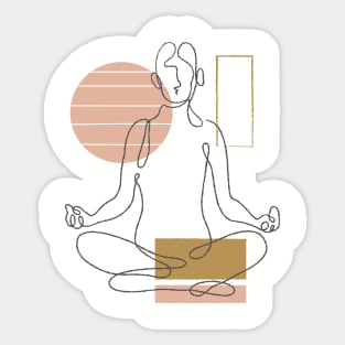 Abstract Modern Yoga Pose Sticker